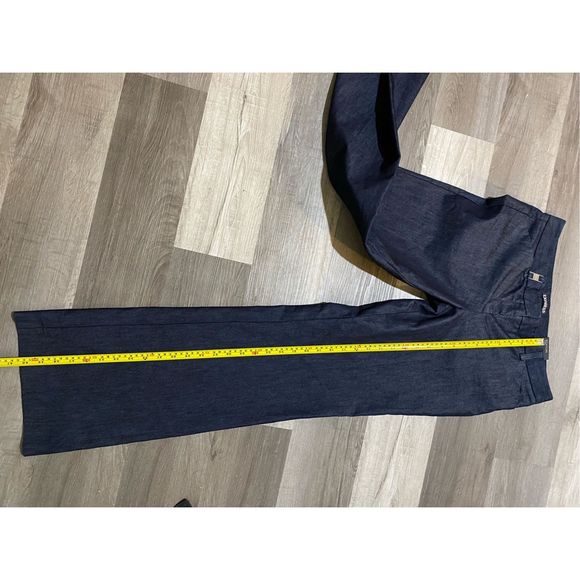 Express NWT Editor Flare Leg Straight Dark Blue Pants, Size 6 - Picture 2 of 7